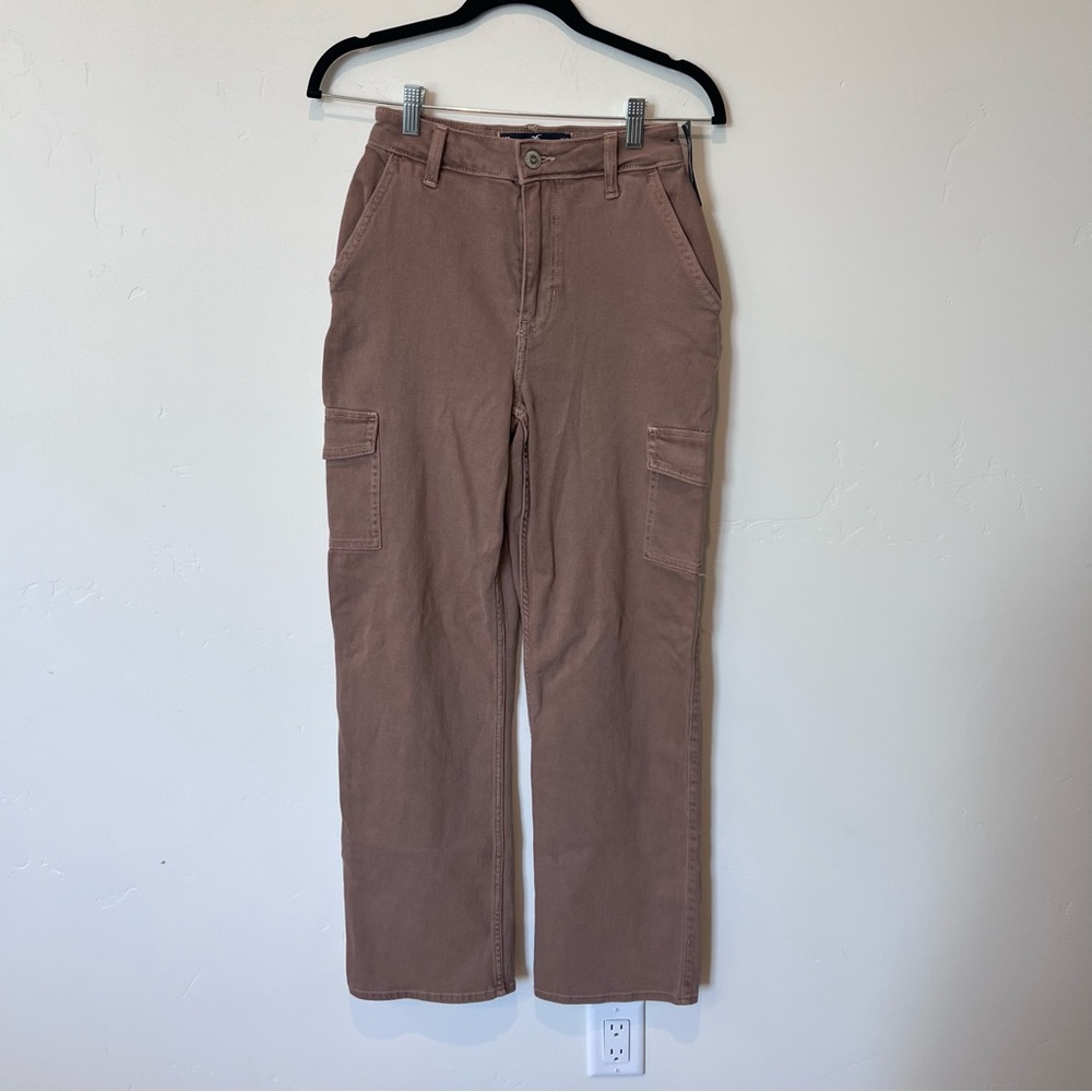 NWT Hollister Ultra High RiseDad Jean Brown Cargo Pants Size 24